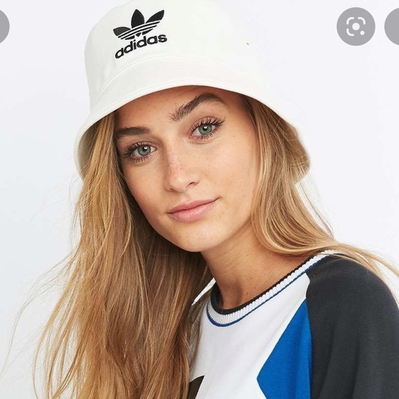Adidas originals white trefoil bucket hat cap - Picture 3 of 10
